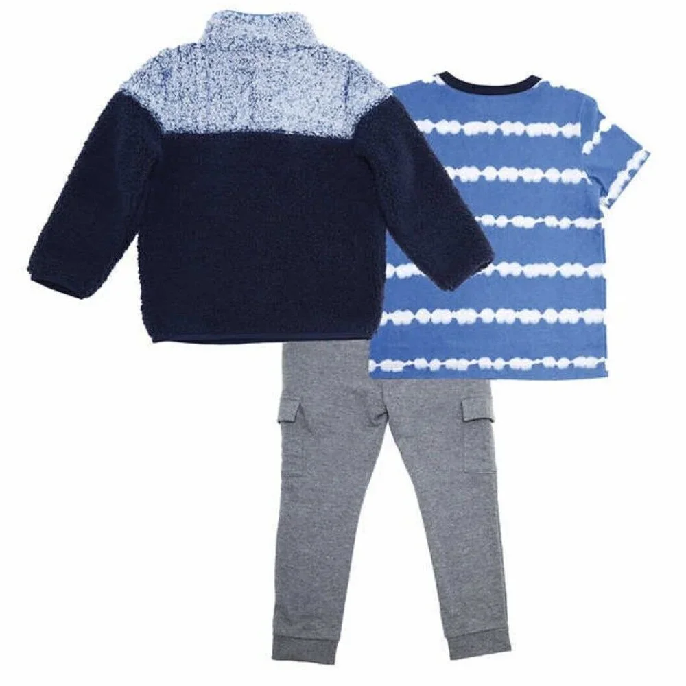 NWT - Andy and Evan 3 Piece - Sherpa Jacket, Short Sleeve Tee, Jogger Pant - 3T